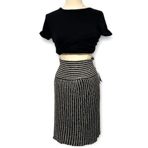 M by Missoni Zig Zag Metallic Midi Skirt